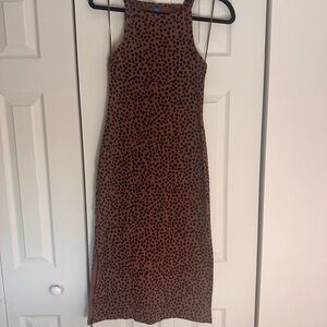 Old Navy Brown Leopard Print Tank Midi Dress